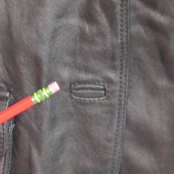 Schegge Womens Blazer Jacket Black Leather Buttons Pockets Half Belt Italy 48 - Picture 6 of 10